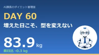 100.6→83.9kg｜増えた日こそ、型を変えない【管理日誌 Day60】 