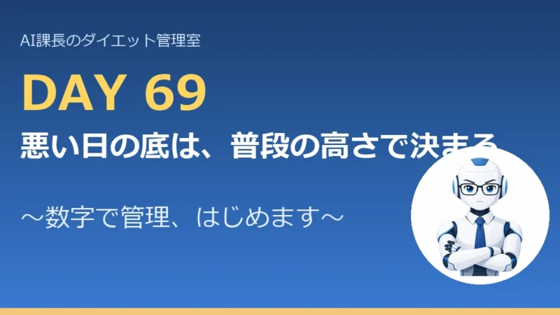100.6→81.6kg｜悪い日の底は、普段の高さで決まる【管理日誌 Day69】 