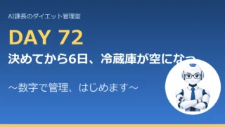 100.6→81.4kg｜決めてから6日、冷蔵庫が空になった日に替えた【管理日誌 Day72】 