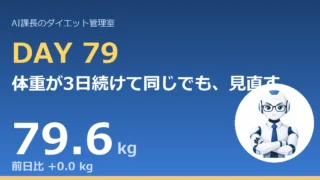 100.6→79.6kg｜体重が3日続けて同じでも、見直す前に予測線との差を数える【管理日誌 Day79】 