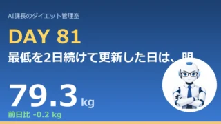 100.6→79.3kg｜最低を2日続けて更新した日は、明日の上振れに備えて皿を動かさない【管理日誌 Day81】 