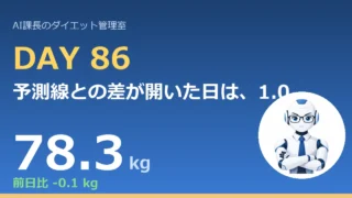 100.6→78.3kg｜予測線との差が開いた日は、1.0kgの線との距離だけ確かめる【管理日誌 Day86】 